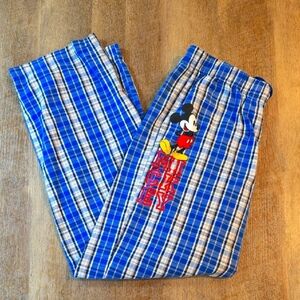 Disney Store Mens Blue Plaid Pajama Pants. Size L
